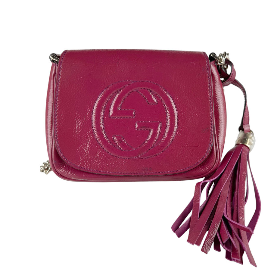 グッチ GUCCI ショルダーバッグ ソーホー パテントレザー ピンク系 レディース 323190 z9953