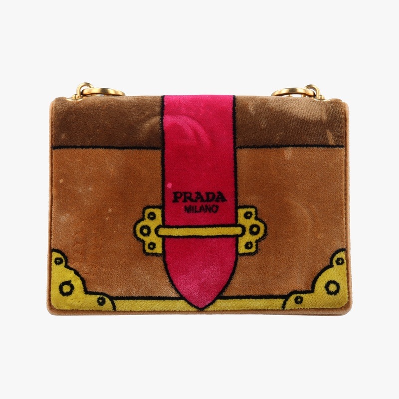 カイエ ブラウン×マルチカラー ベロア 1BD075 24中古