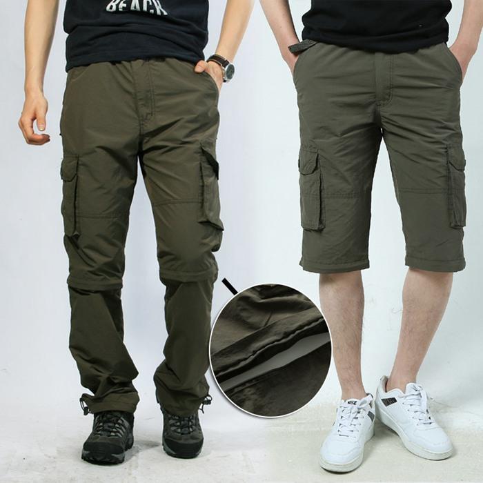 の入荷カーゴパンツメンズロング丈ハーフ丈2wayズボンロングパンツハーフパンツウエストゴムパンツ作業ズボン作業着ボトムスかっこいい