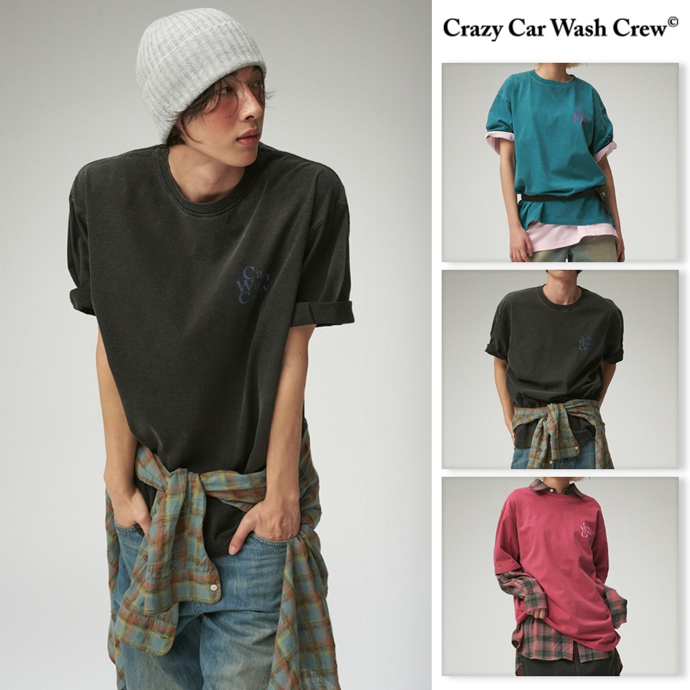【Crazy Car Wash Crew】24SS★ PIGMENT LOGO T-SHIRTS Crazy Car Wash Crew (クレイジーカーウォッシュクルー) - CAR