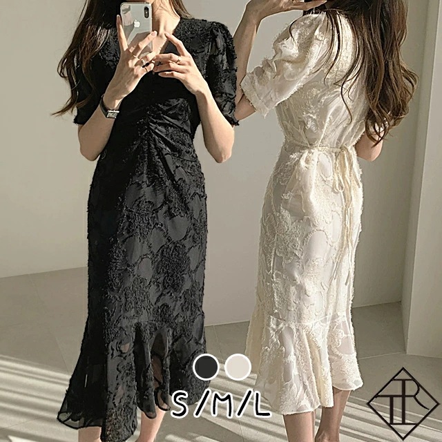 【即納】パーティードレス 結婚式 ドレス ワンピース レディース 二次会 お呼ばれ パーティー 大きいサイズ ミディアム ミディアムドレス 膝丈 膝下 エレガント フォーマル マーメイド タイト Vネ