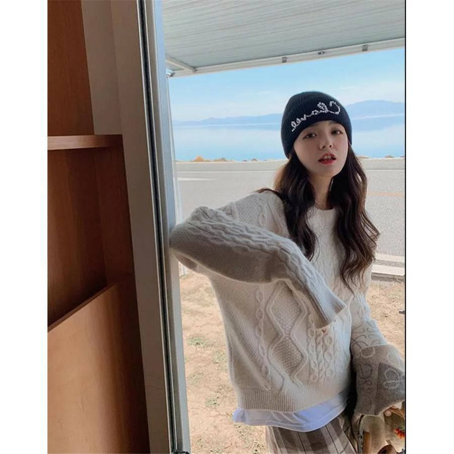 ニット セーター レディース トップス 秋 長袖 イー パープル グリーン ベージュ ライトニット カジュアル ファッション 通勤 普段着