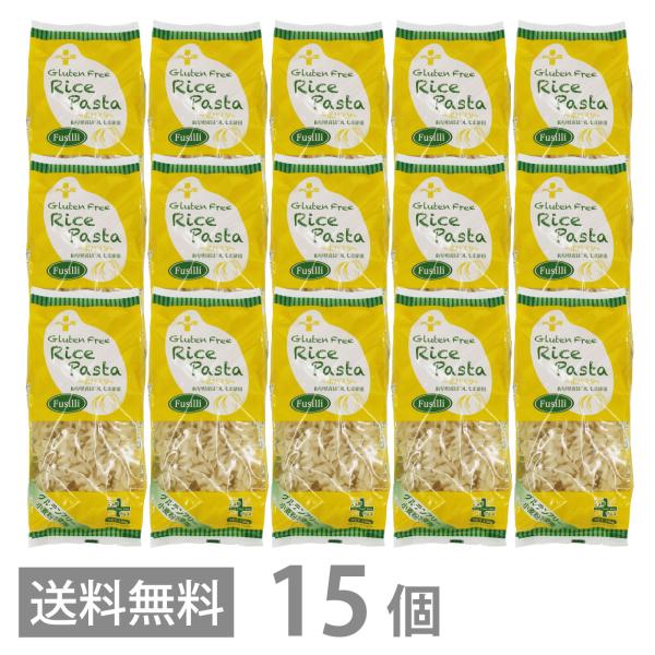 PLUS グルテンフリー ライスパスタ フジッリ 130g ×15 白米 小麦不使用 米粉麺 乾麺 国産