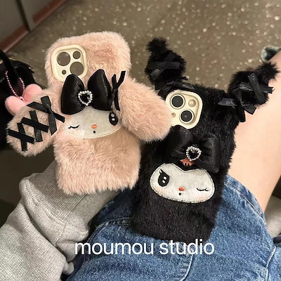 激安本日iphoneケースマイメロディもこもこ可愛いリボン付きふわふわiphone15