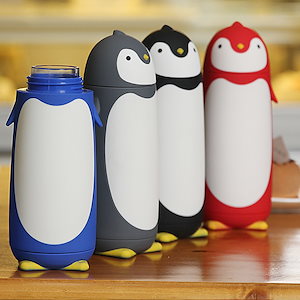 可愛い可愛い可愛い可愛い可愛いペンギンのポータブル二重断熱ガラスコップ