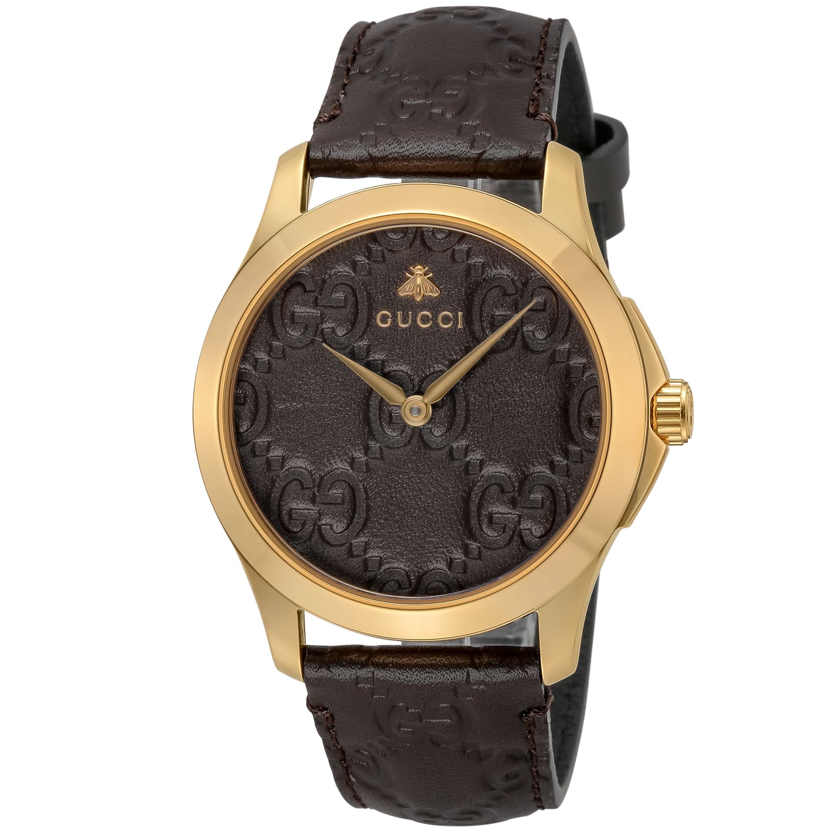 グッチ 腕時計 ユニセックス GUCCI Gタイムレス サファイアガラス レザー文字盤 スイス製 YA1264035
