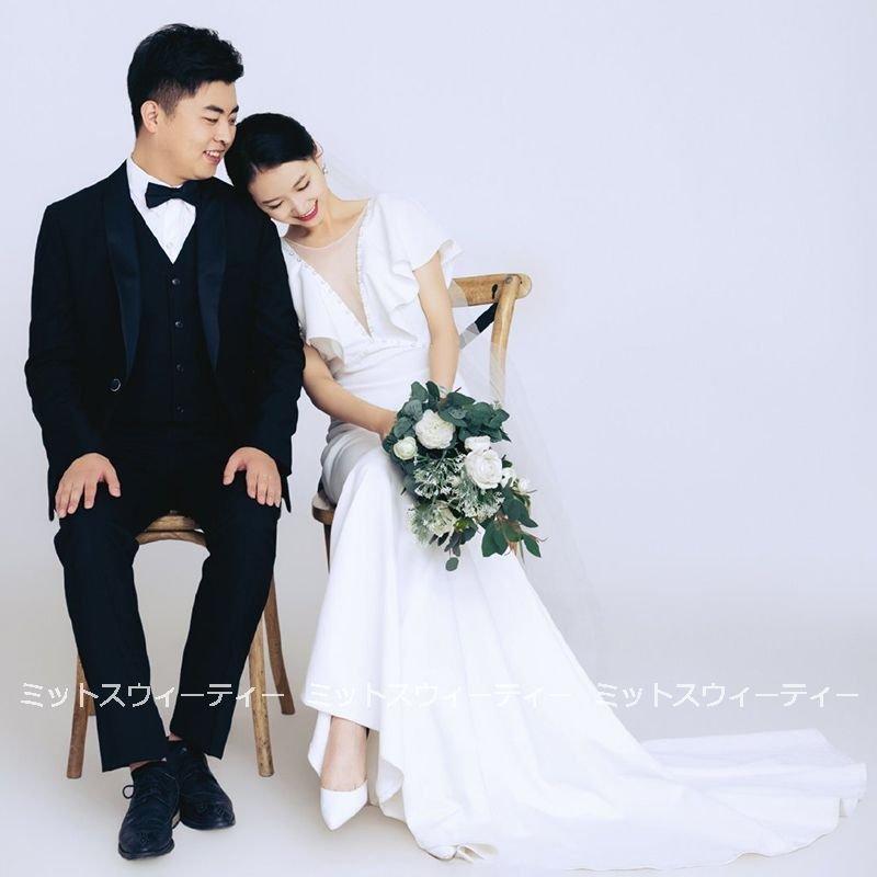 韓国ファッション結婚式 披露宴 演奏会 ウェディングドレス ウエディングドレス パーティードレス 花嫁 マーメイドラインドレス 二次会 ブライダル 小さいサイズ ロングドレス