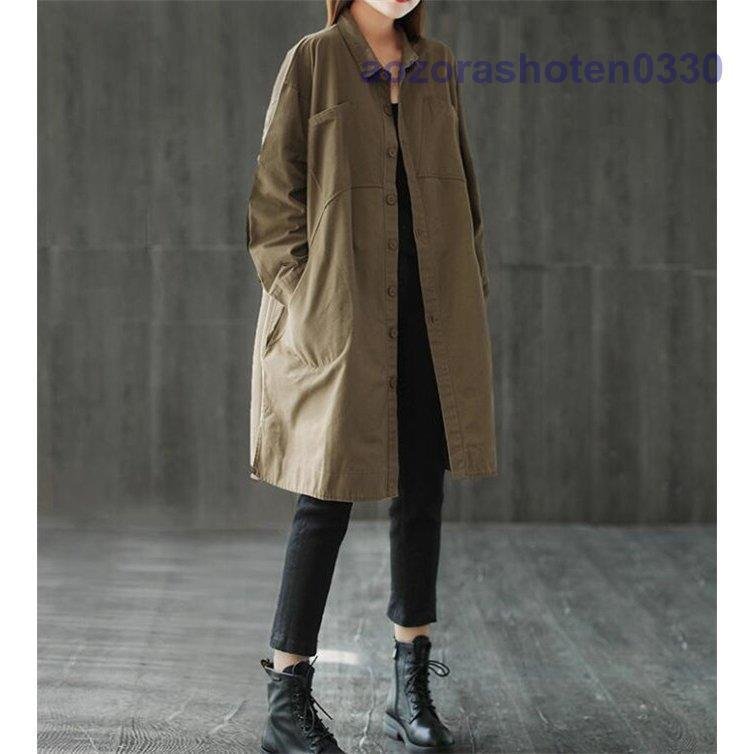 トレンチコート レディース スプリングコート ロングコート アウター ステンカラー 秋 春 コート