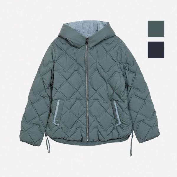 HC07 女性ポケット配色パディングジャンパー NUL807 (S43701422)
