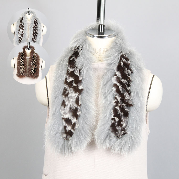 ミンク毛皮 × フォックス毛皮トリミング ジャケット ショート丈コート 01000367-40.jpg