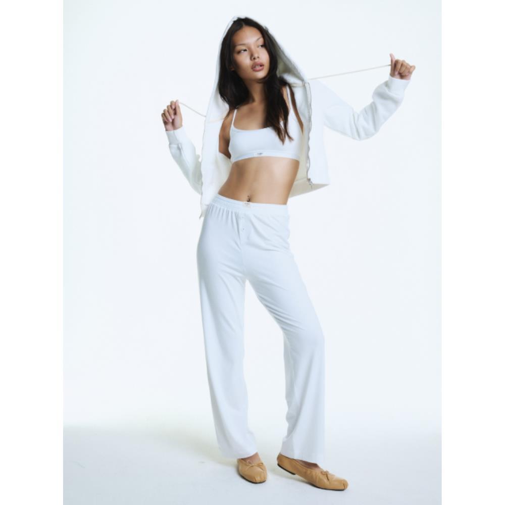 GLOWNY G MODAL BUTTON PANTS WHITE GC24WTPT003WH