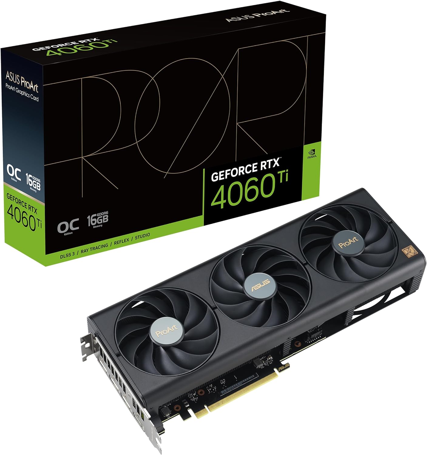 ASUS ProArt GeForce RTX 4060 Ti 16GB OC Edition GDDR6グラフィックスカード（PCIe 4.016GB GDDR6DLSS 3HDMI 2.1