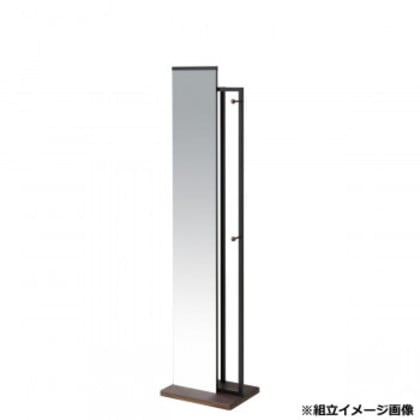 弘益(KOEKI) UTILITY ハンガー付ミラー ブラウン HM400BR