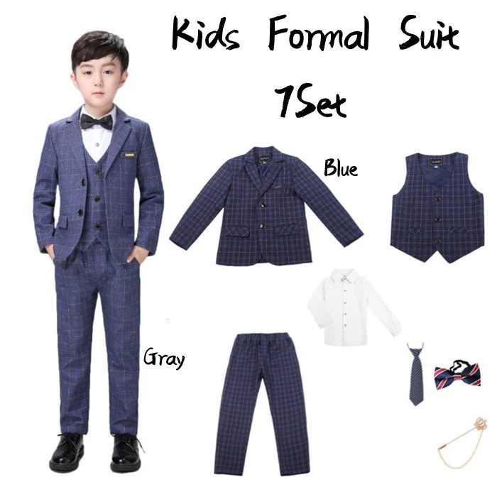 【送料無料】7点セット 子供 スーツ キッズ スーツ 男の子 フォーマルスーツ キッズスーツ 上下セット おしゃれ 七五三 入学式 卒業式 結婚式 キッズ 子供 スーツ おしゃれ タキシード 子供服