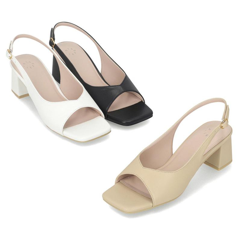 [シークレット特価] インテンス 女性 Vカット ベーシック ミドルヒール スリングバック 5cm LCWW44I526