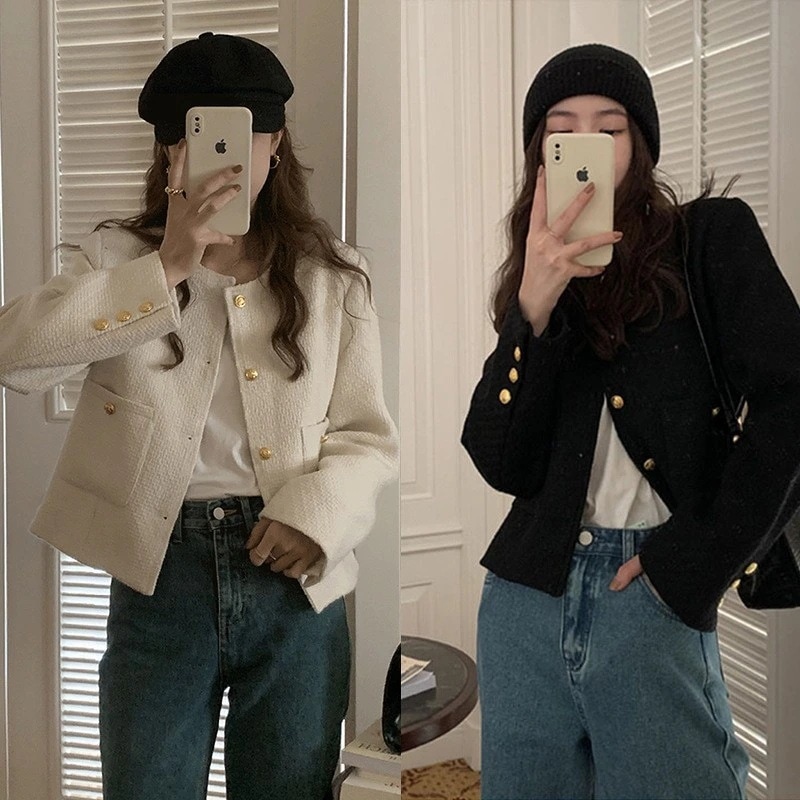 （細工が凝っている）2025女性のための新しいホットセラーの小さな香りのジャケット春と秋のハイエンドトップスモールシックなフレンチトップ