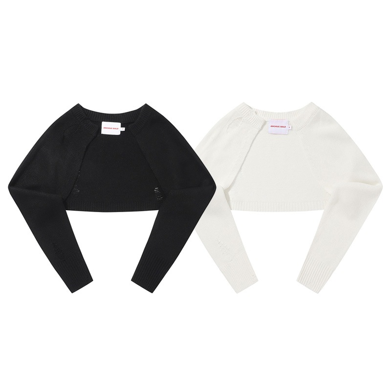 [NMIXX へウォン 着用] DAMAGE BOLERO CARDIGAN 韓国 アイドル レディース 長袖 おしゃれ