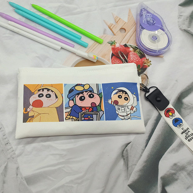 日系筆袋女子かわいいシンプルな文房具箱ins大容量中学校学生クレヨンしんちゃん男子小学生