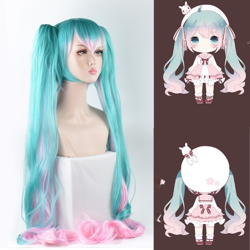 キャラクターウィッグ ミク歌手 さくら 初音ミク さくら カラフルウィッグ コスプレ ロリ 偽毛 さくらミク