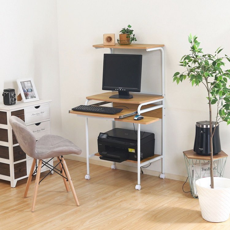 パソコンデスク おしゃれ 机 ワークデスク ナチュラル ホワイト