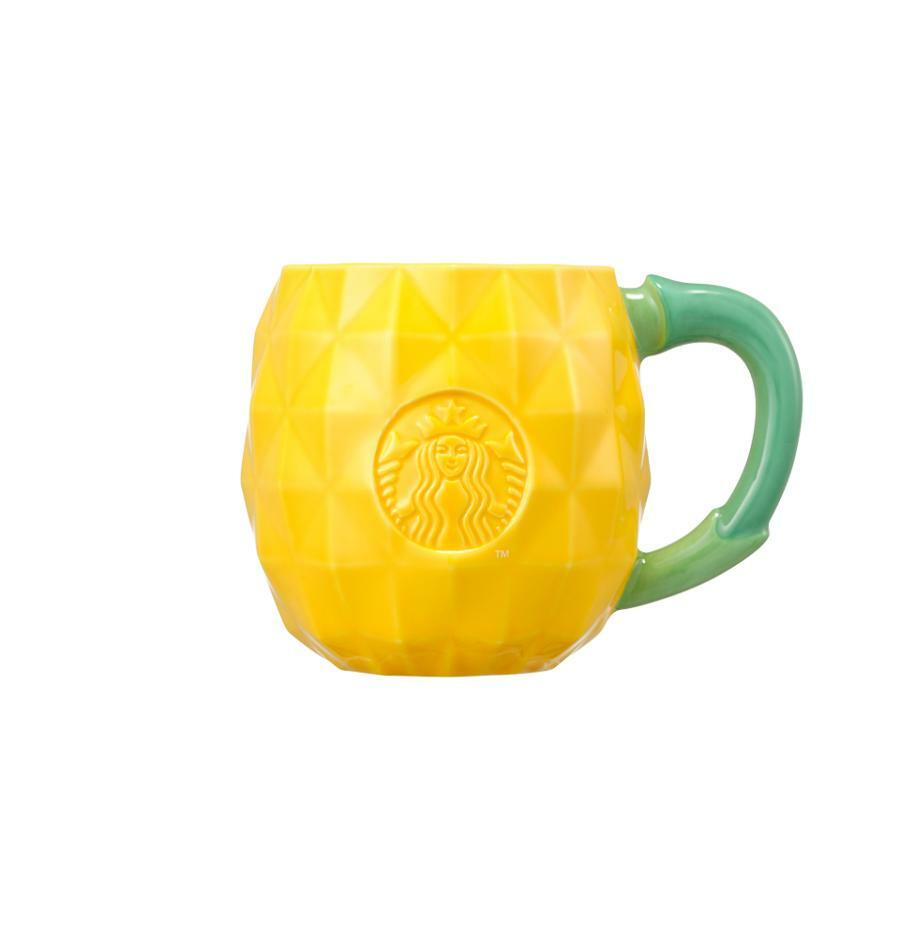 アロハ パイナップル マグカップ 355ml おしゃれ 陶器 電子レンジ対応 夏 カフェ風 ギフト用