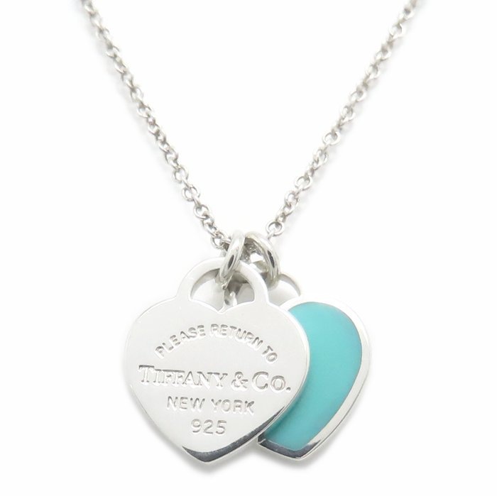 リターントゥティファニー ダブルハートタグ ネックレス ブルー シルバー925 レディース/294893【中古】