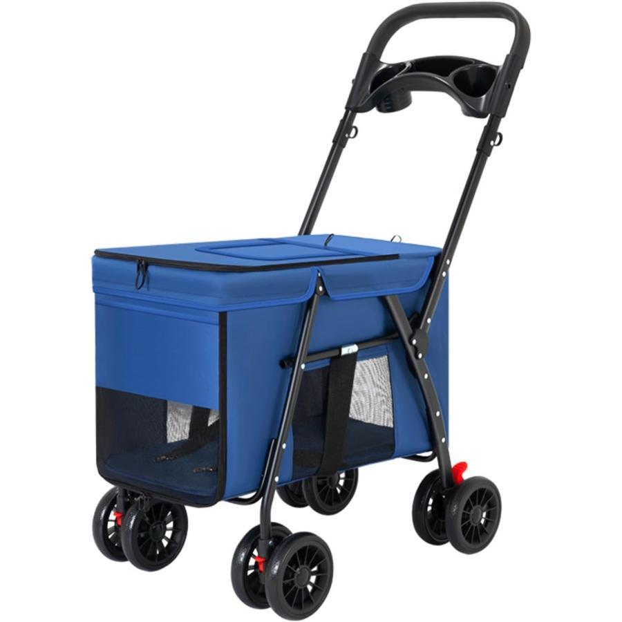 ペットカート 犬用 犬用ベビーカー ペットバギー 折りたたみ式 犬 カート大型犬 多頭中小型犬猫折りたたみ ペットベビーカー犬 猫犬兼用 軽量 組み立て簡単 通