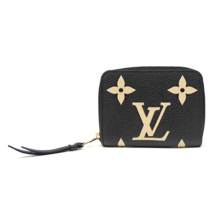 ルイ・ヴィトン LOUISVUITTON コインケース ジッピー コインパース 小銭入れ M69787 バイカラー・モノグラム・アンプラント ノワール/ベージュ 【中古】(68705)