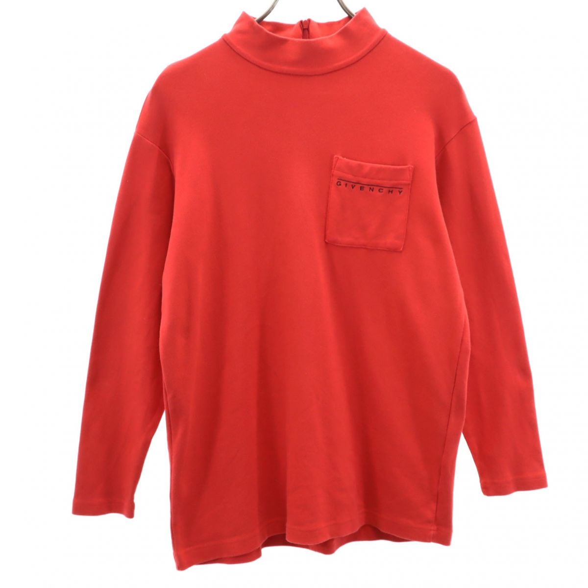 日本製 長袖 ハイネック Tシャツ 9号 レッド レディース