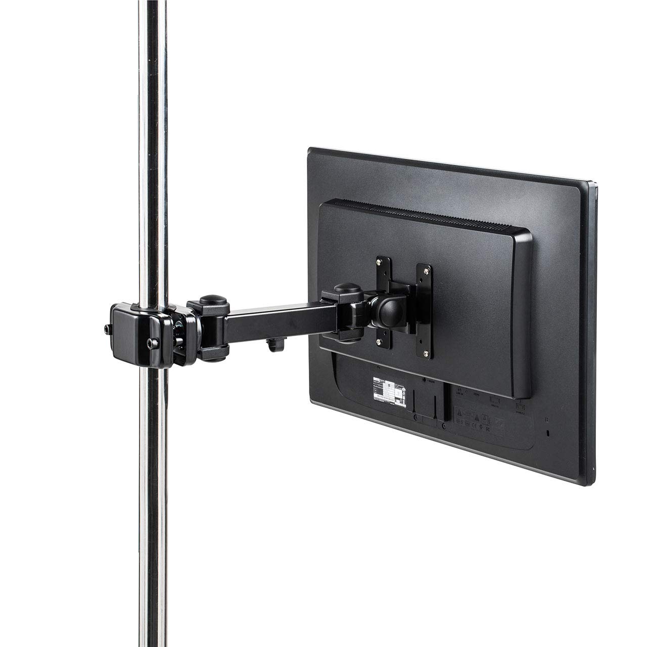 サンワダイレクト モニターアーム ポール取付 34インチ対応 【高耐荷重15kg】 水平3関節アーム 角度調整/回転 細支柱用 100-LA053 21923