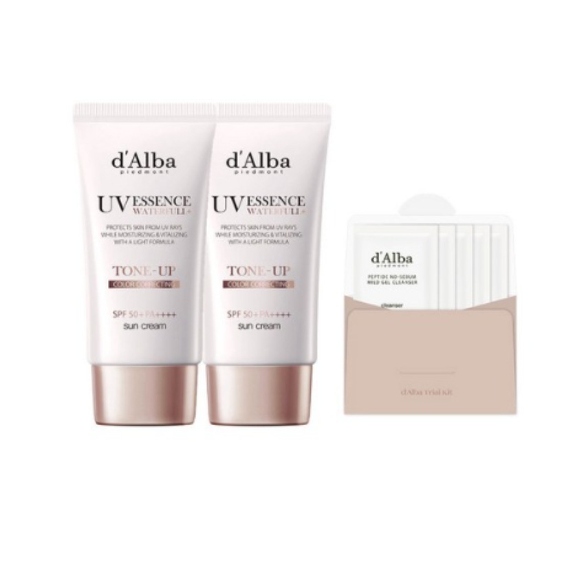 ウォータープル トーンアップ 日焼け止め SPF 50 + PA +++ 50ml 2個 + 弱酸性ジェルクレンザー 15ml日焼け止めクリーム・ローション