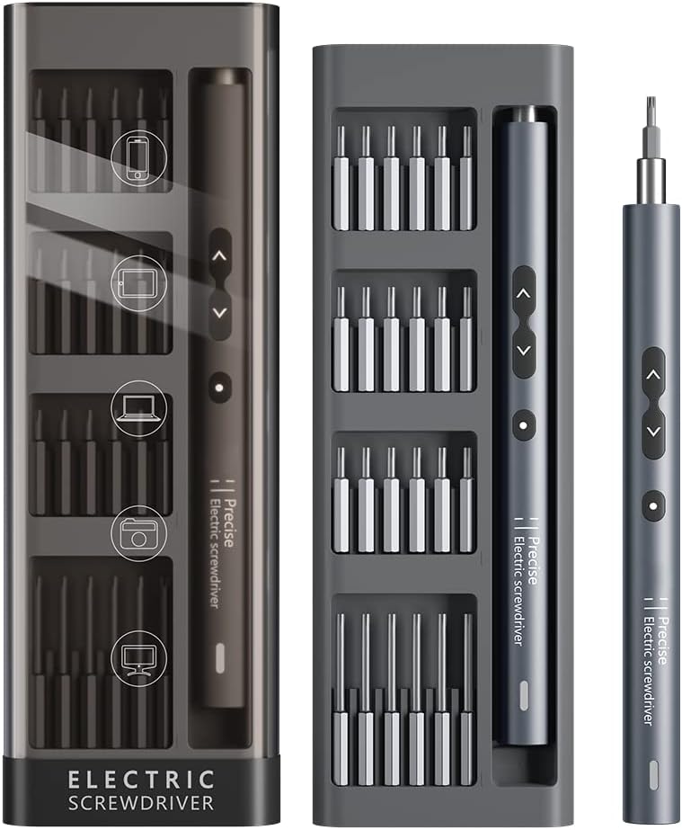 電動精密ドライバー 62 in 1 ドライバー 電動 小型 電動ドライバー 静音設計 USB充電式 正逆転 LEDライト付き コンパクト PSE認証済 日本語取扱説明書付き