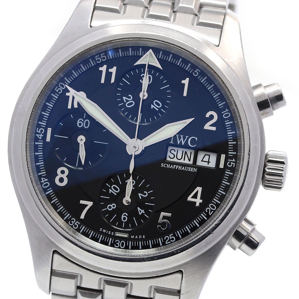 IWC SCHAFFHAUSEN IW370618 スピットファイア クロノグラフ デイデイト 自動巻き メンズ _845814【中古】