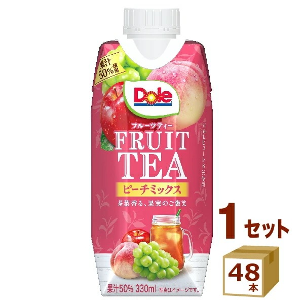 雪印 ＤＯＬＥ ＦＲＵＩＴ ＴＥＡ ドールフルーツティー　ピーチミックス 330ml 48本 飲料