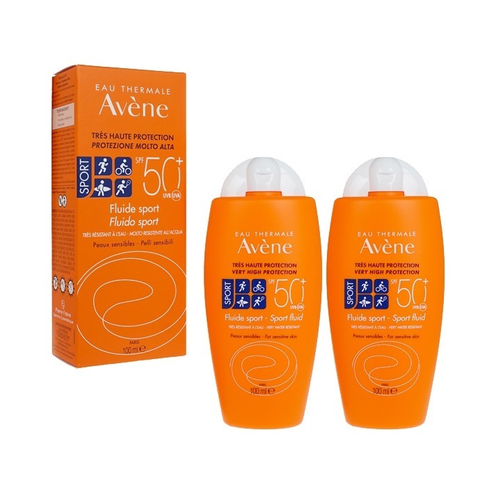 アベンヌ スポーツフルイド SPF50+ 100ml 2本 Avene Fluide Sport 敏感肌用 顔 体 海外発送 日時指定不可 国際書留郵便