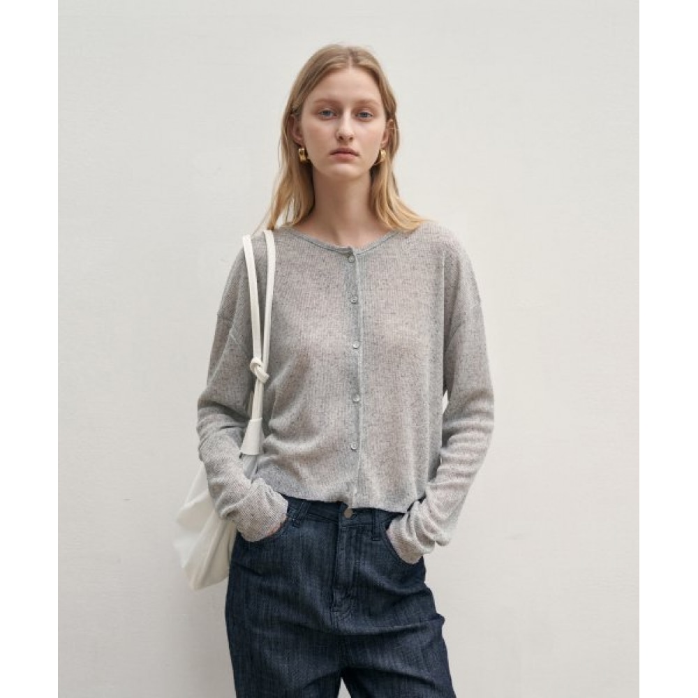 LOEIL サマーニットカーディガン_グレー