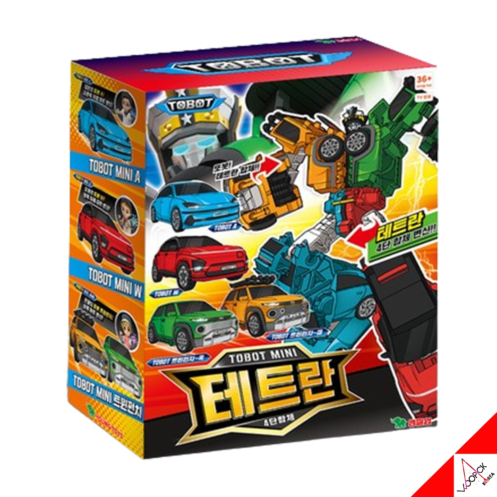 トボット/TOBOT/ミニテトラン/小型サイズ/四段合体/ツインパンチ/A/W/四種ロボット合体/自動車/合体ロボット/変身ロボット/韓国ロボット/2025/新型