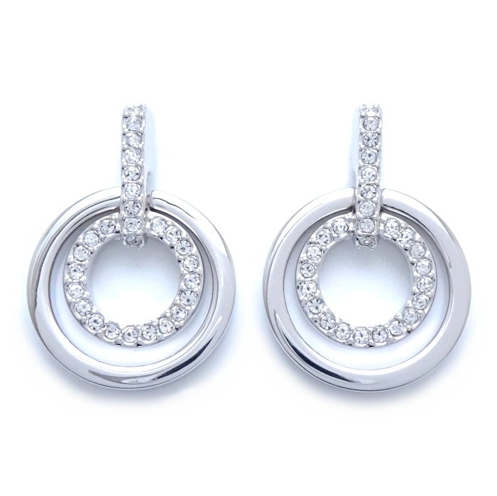 クリスタル ピアス ラウンドモチーフ シルバーメッキ/293313【中古】