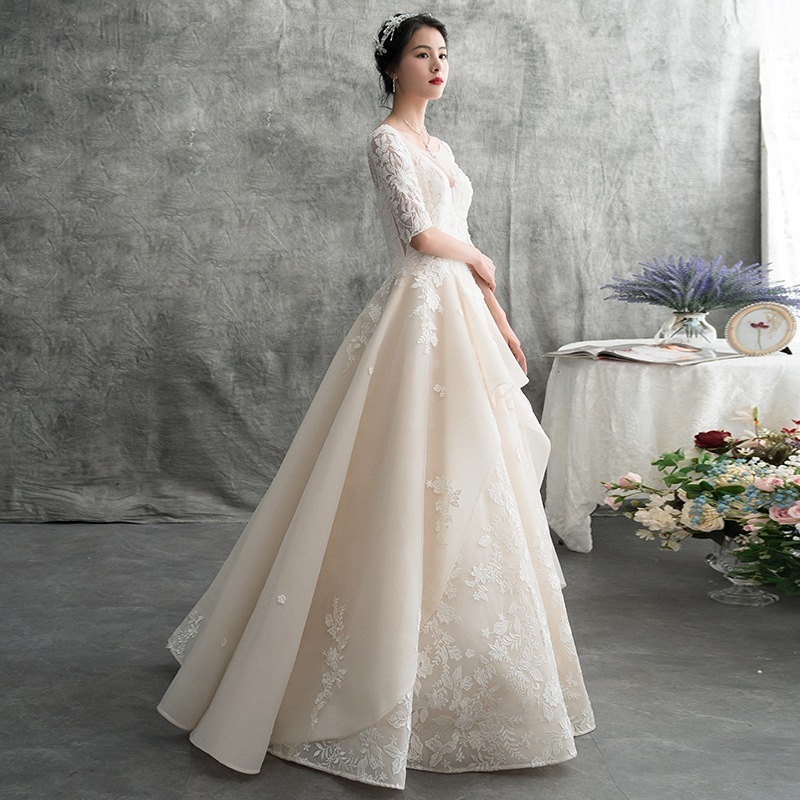 メインのウェディングドレス2023冬の花嫁シンプルで軽い森のスーパーフェアリードリームドレススリムス