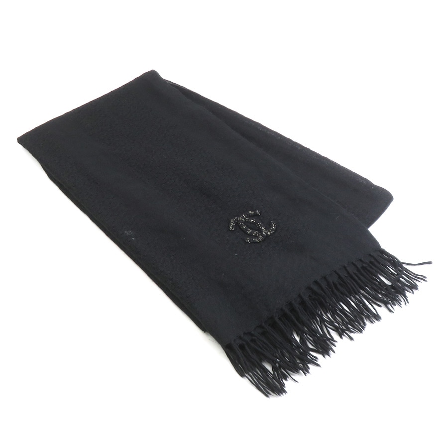 シャネル CHANEL ストール カシミヤ ブラック レディース r10624i