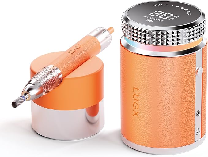 L UGX 電動ネイルマシン 防水防塵 35000RPM プロ ネイルドリル 研磨 爪磨き ネイルマシーン 自宅サロン用 低騒音 低振動 8個のビット