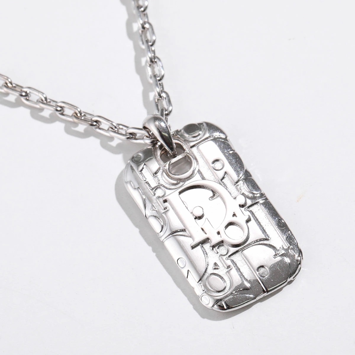 Dior ディオール ネックレス N2812HOMMT メンズ チェーン プレート ペンダント アクセサリー 000/palladium