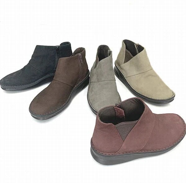 ブーティー ブーツ レディースシューズ レディースファッション 靴 本革 起毛素材 横ファスナー サ
