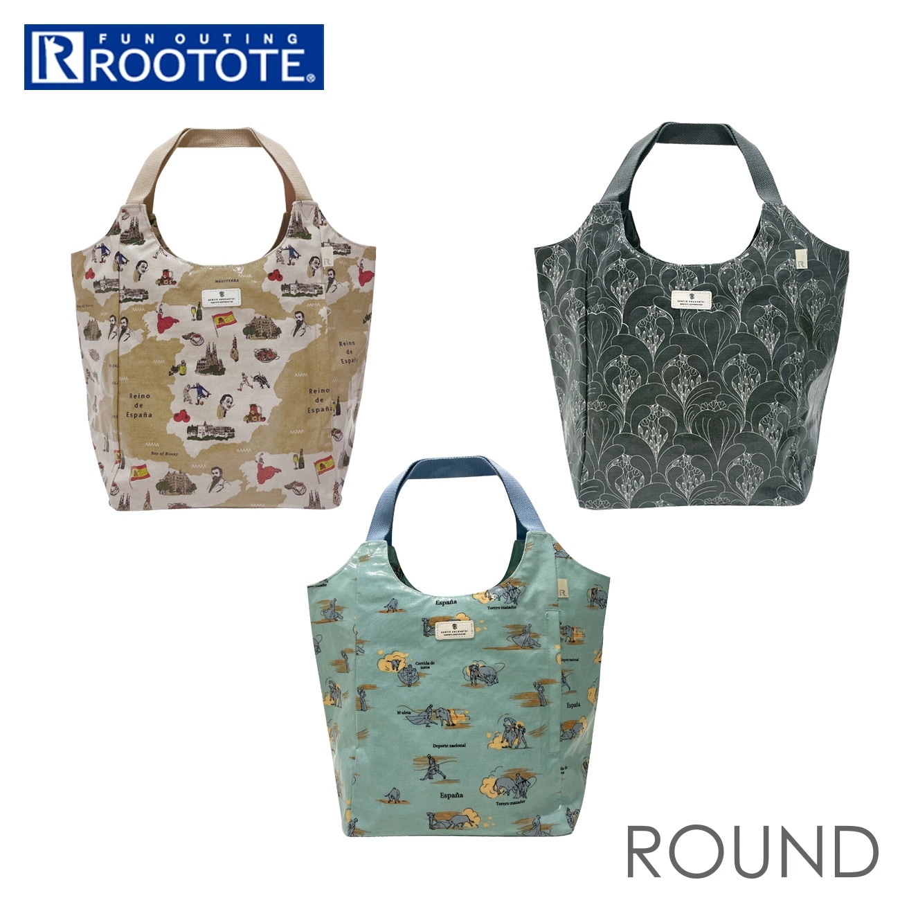 ルートート トートバッグ 3058 通販 ROOTOTE ラミネート トートバック 大きめ 肩掛け レディース トート バッグ バック ラウンド ROUND マルシェ marche 通学 通勤 撥水