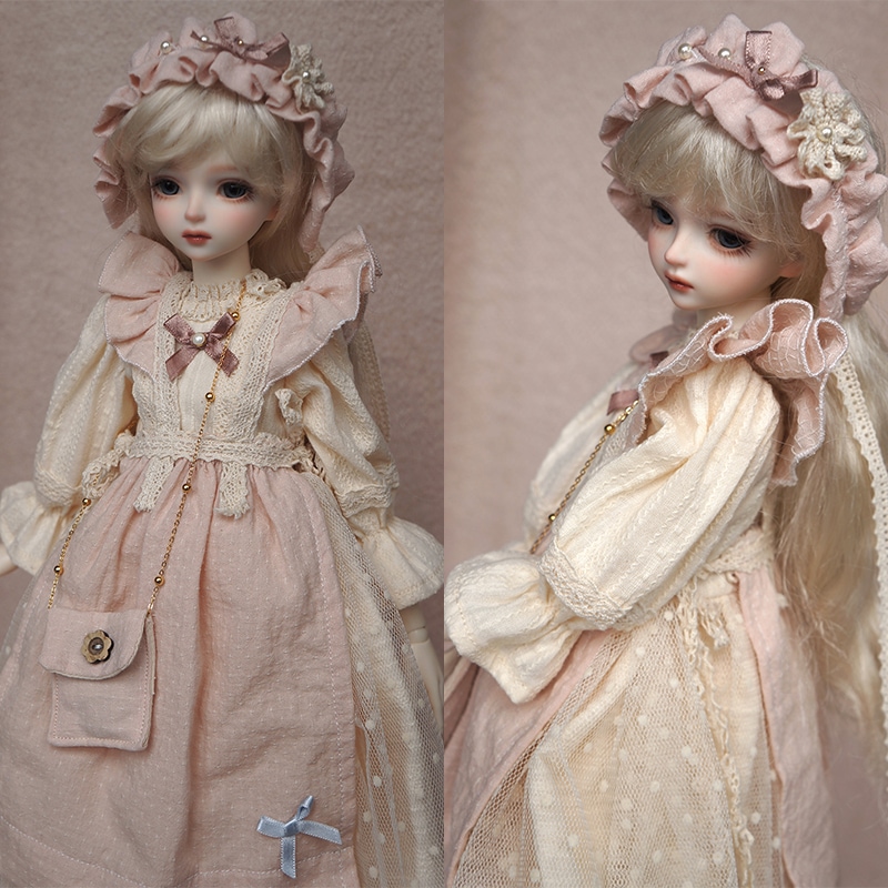 BJDドール用衣装セット ドール 服 1/4 1/6 レトロドレス 髪飾り バッグ 幼SD/MSDサイズ球体関節人形用