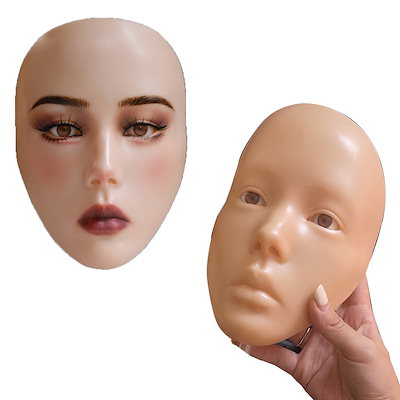 メイク練習用セット マネキン付き 専門学校資材 Qoo10] 化粧メイク練習用マネキン目顔人形ヘッド眉