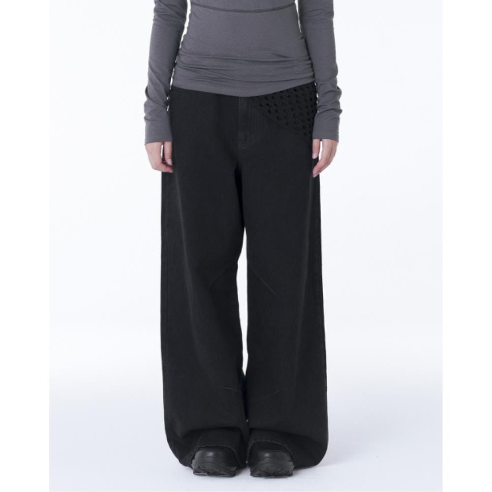 MISEKI SEOUL Pocket denim wide pants BLACK MSK2403009BK