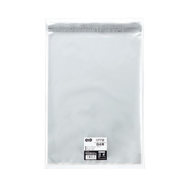 TANOSEE OPP袋 フタ・テープ付B4用 270×370+40mm 1セット（500枚：100枚×5パック） (×10セット)