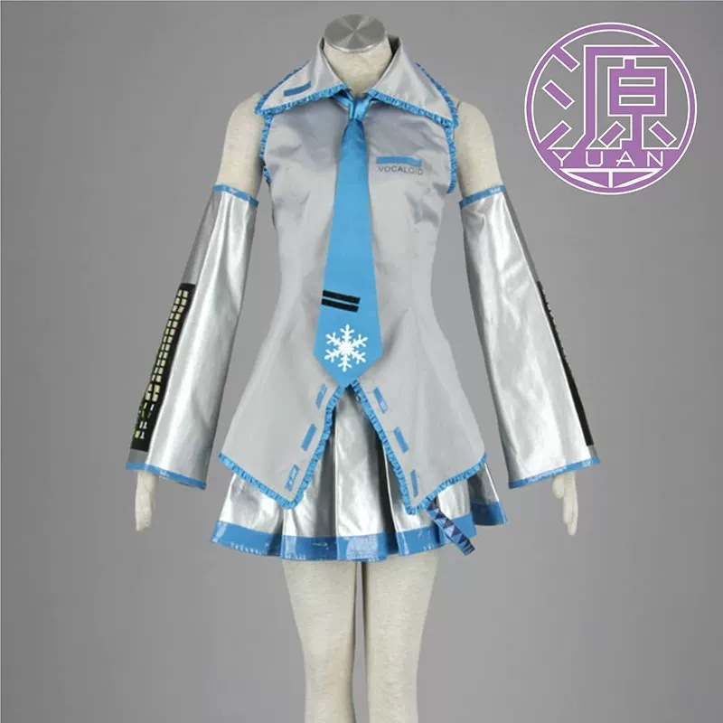 子供用大人用 VOCALOID ボーカロイドシリーズ 風 シルバーの初音ミク1代 コスプレ衣装ウィッグ 変装 仮装 コスチューム 撮影 祭り