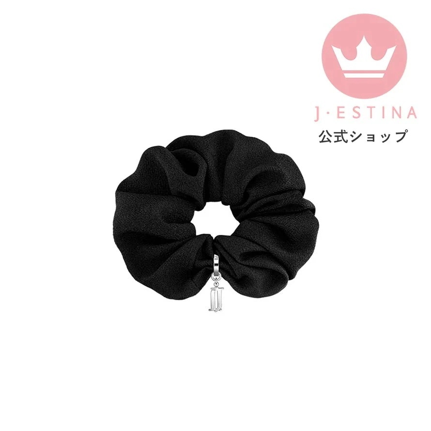 ロゴパーツ付きシュシュ(BLACK)IU パクミニョン 韓国ドラマ 韓国ファッション レディース アクセサリー